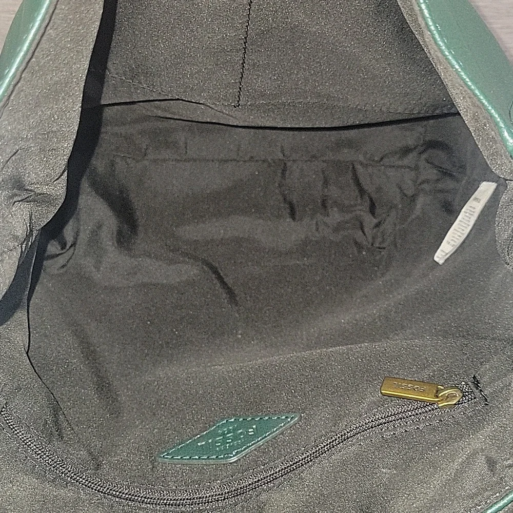 Fossil Green Leather Backpack Shoulder Bag